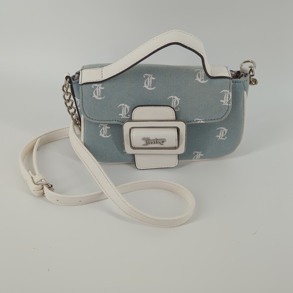 Juicy Couture Handbags - Juicy Couture‎ Denim White Made You Look Fashion Flap Crossbody Bag